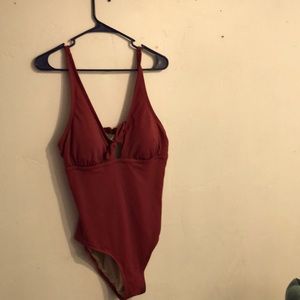 Dark pink target one piece bathing suit